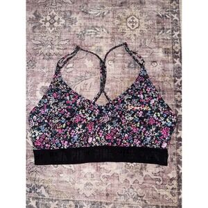 Victoria's Secret PINK Sport Floral Strappy Back Unlined Sports Bra XL